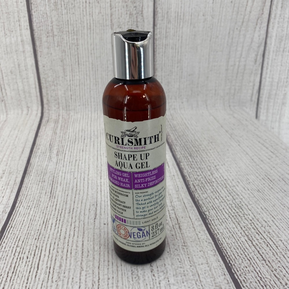 Curlsmith Shape Up Aqua Gel Unisex 8oz Purple Light Hold Protein Styling Gel